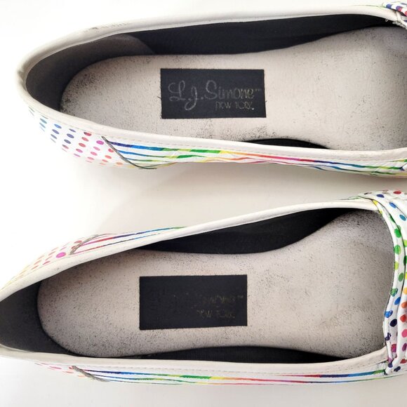 Vintage L J Simone New York  Rainbow Beaded Loafers - Picture 6 of 8